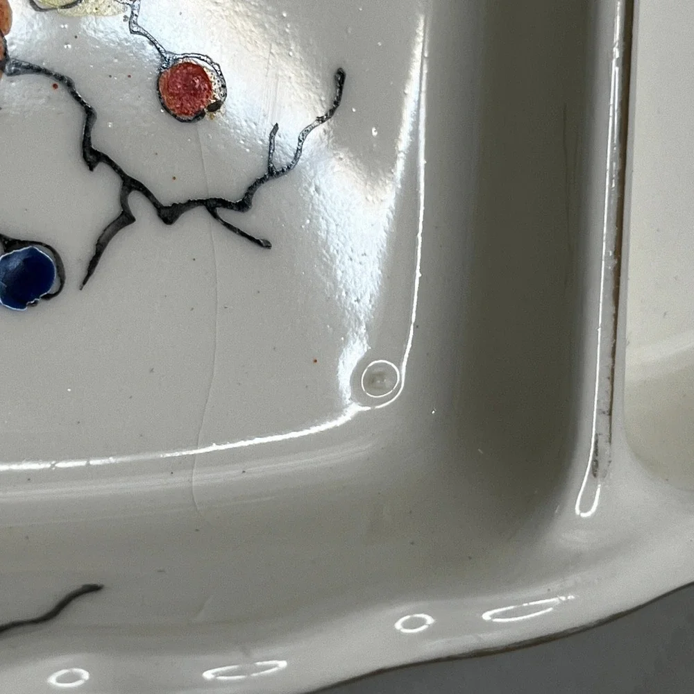 Divided Dish Hand Painted Flowers‎ Made in Japan 11